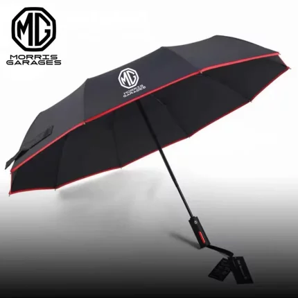 MG MG3 MG4 MG5 MG7 SW ZR EHS EZS GS HS ZS EV GT 2024 자동차 자동 접이식 방풍 차양 레드 엣지 우산 액세서리