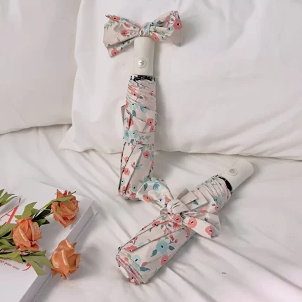 Fresh Flowers and Rain Dual-purpose Parasol Automatic Umbrella for Women with High-end Ultraviolet Sun Protection Sun Umbrella